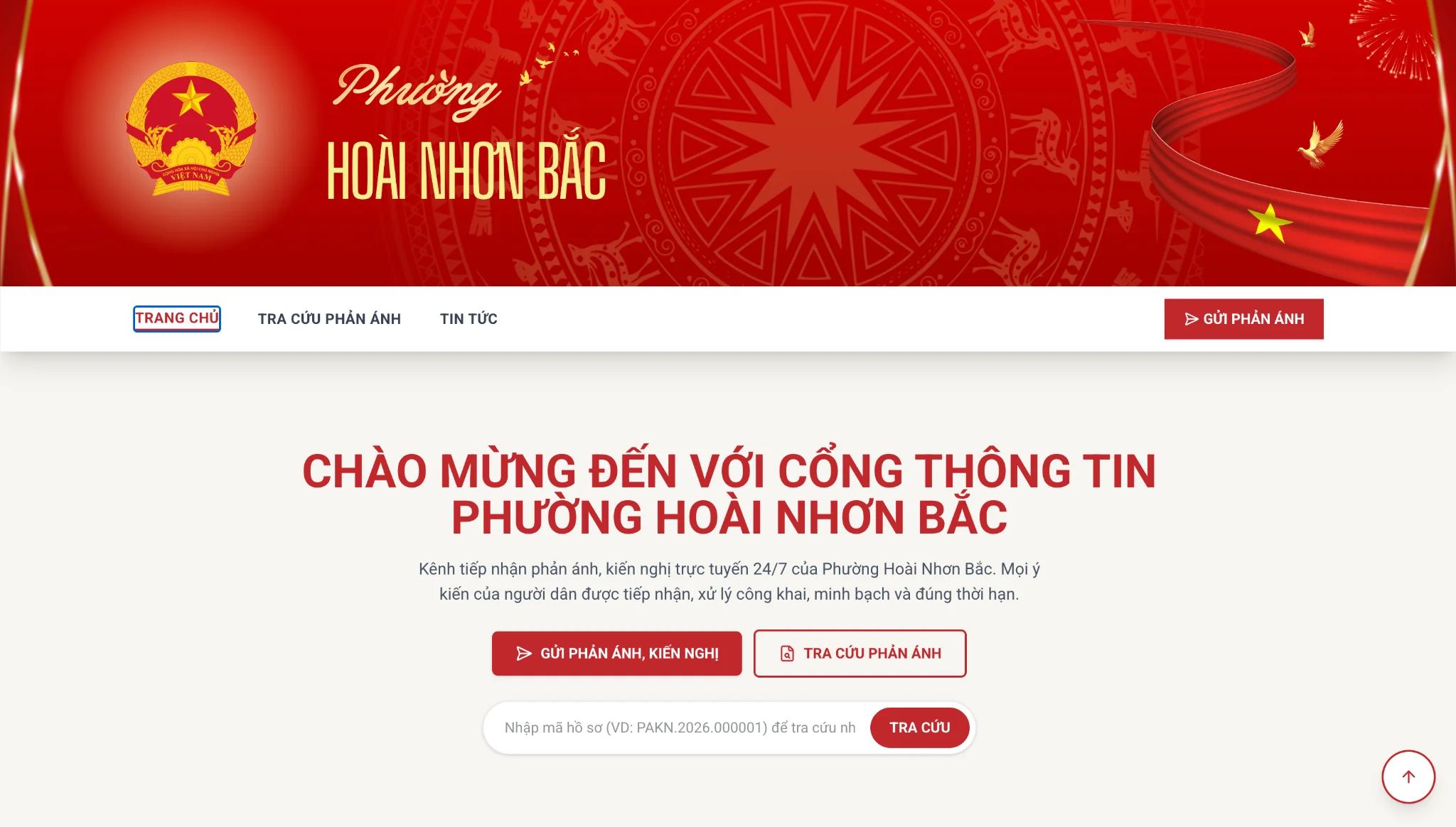 Mẫu Website Phản Ánh Kiến Nghị Phường - Cổng Thông Tin Trực Tuyến